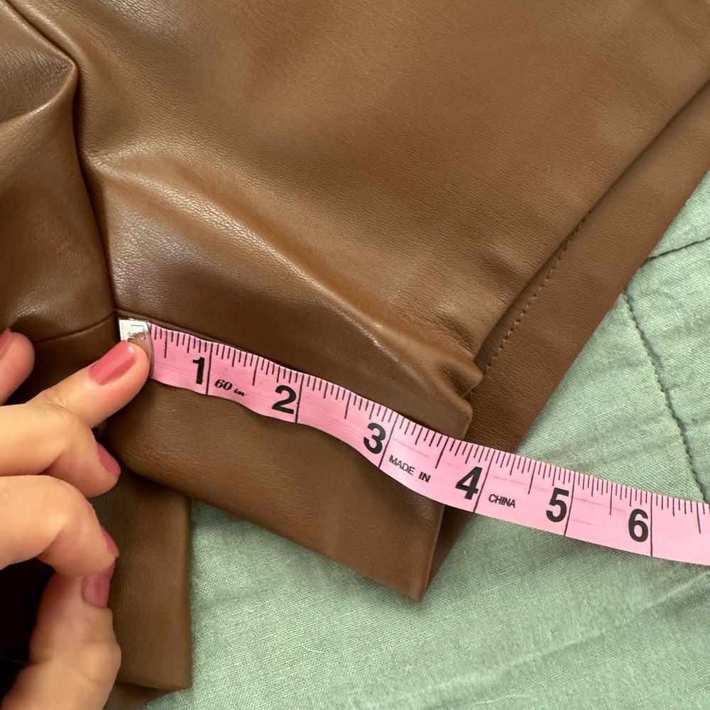 Zara Brown leather Shorts - Picture 11 of 16